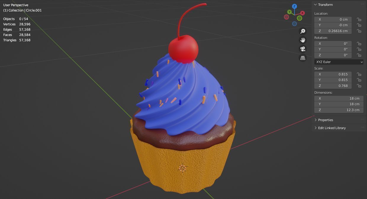 Cupcake with cherry  set 3D model_29