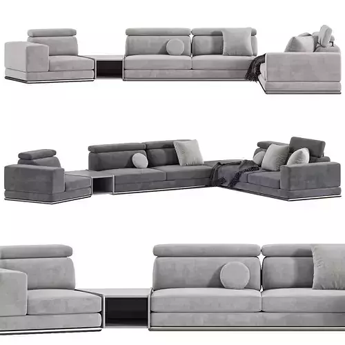 Met Corner With Integrated Table Sofa By Lazzoni Collection