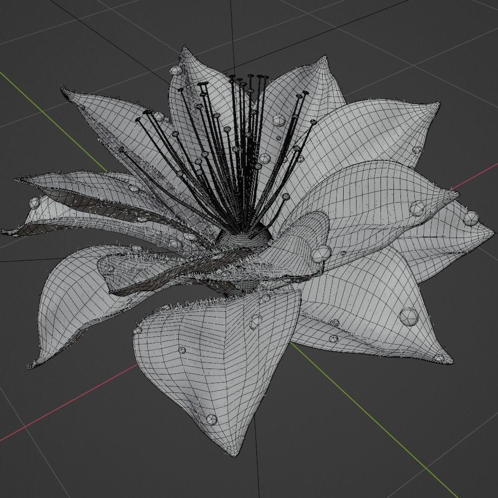 Unique Flower 09 3D model_4