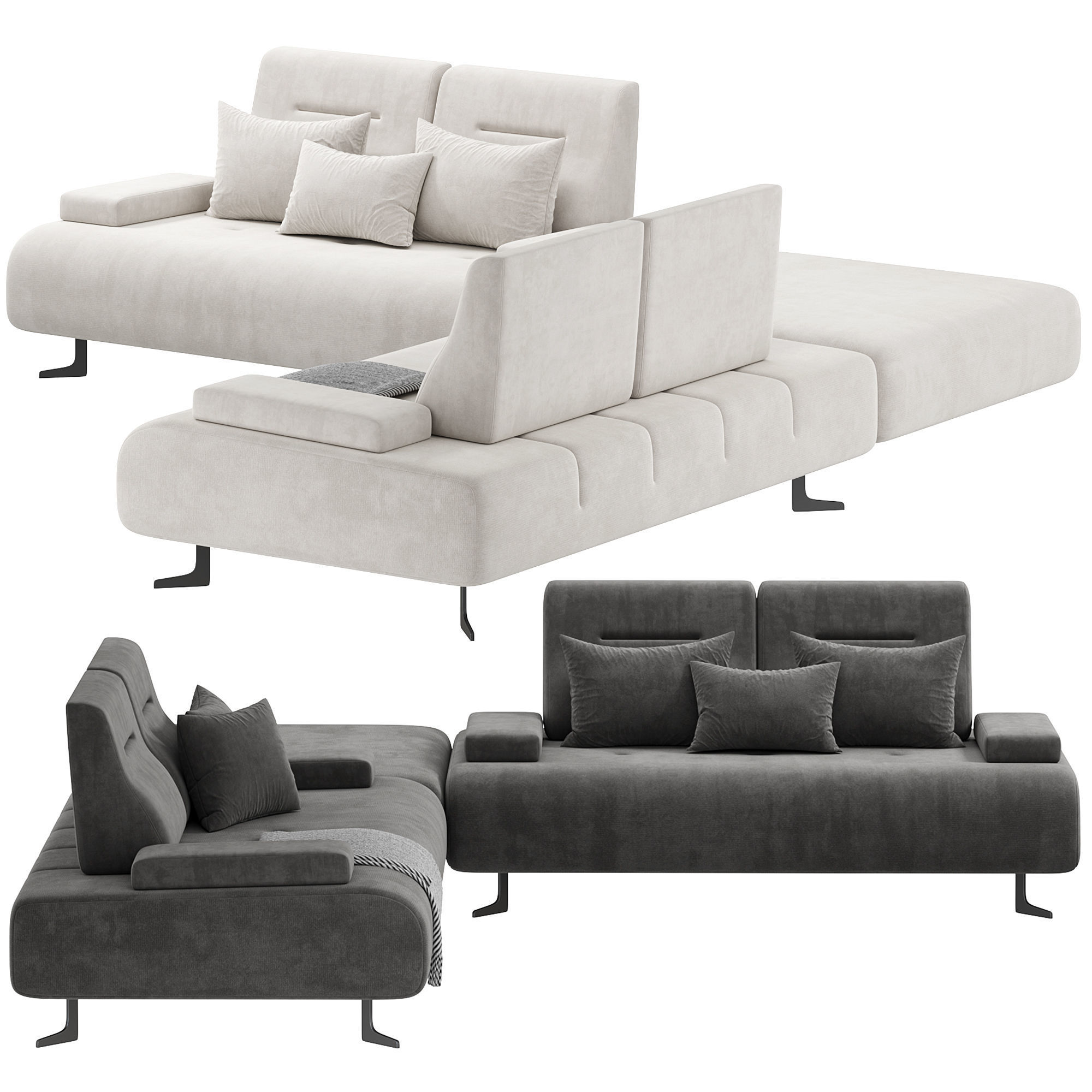 Panna Corner Sofa by lazzoni 3D model_1