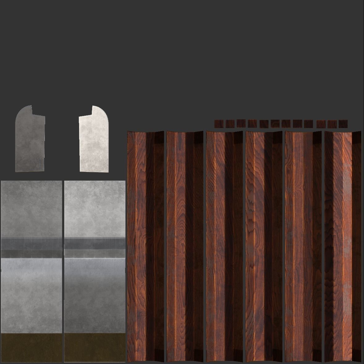 Street bench low poly pbr game ready 3d model Free low-poly 3D model_4