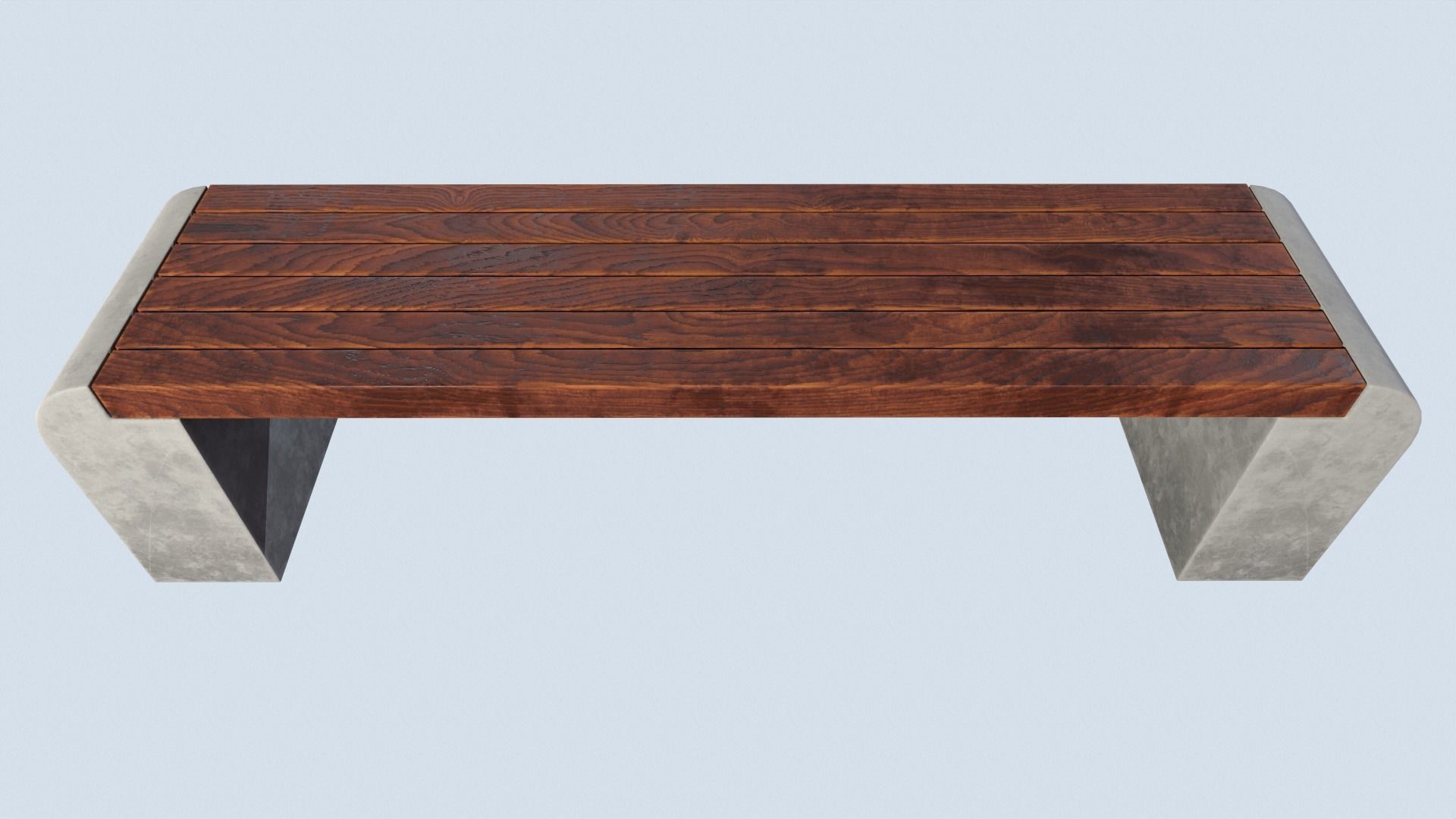 Street bench low poly pbr game ready 3d model Free low-poly 3D model_2