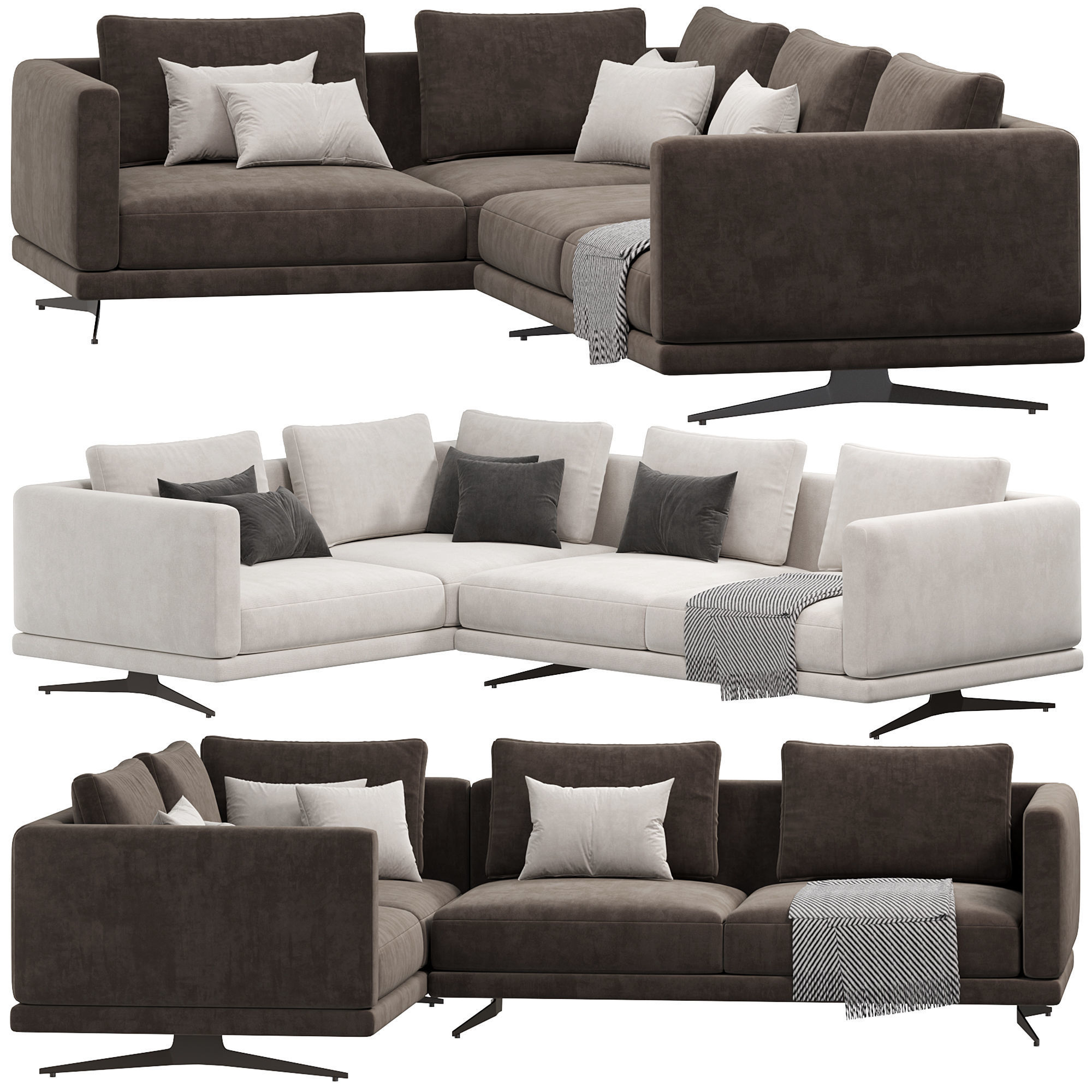Mix Corner Sofa by Lazzoni 3D model_1