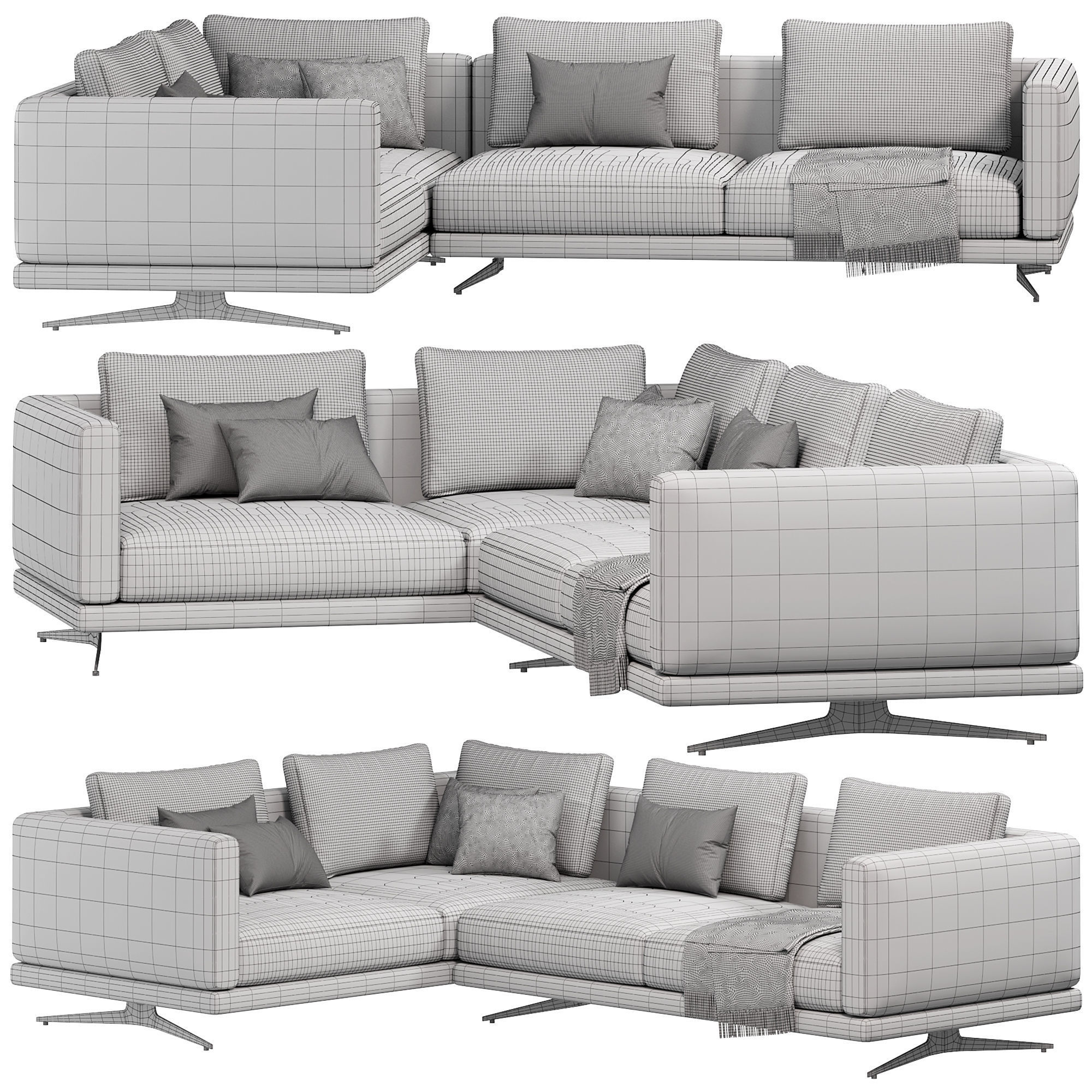 Mix Corner Sofa by Lazzoni 3D model_2