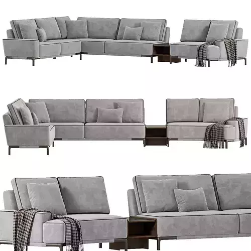 Gola Corner Sofa with Moon Chaise 176 Sofa By Lazzoni Collection