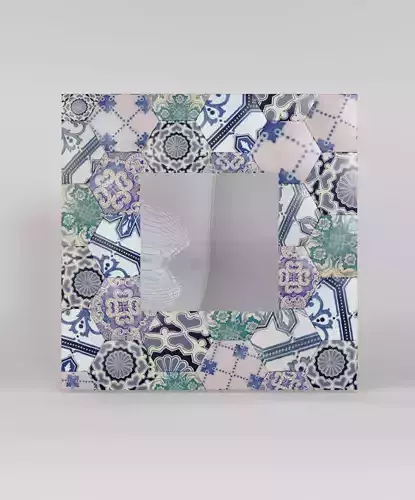 Blue Tiled Mirror 3D Model