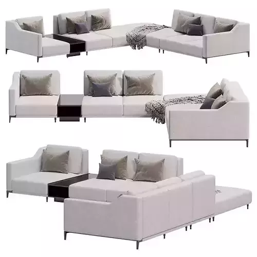 Milda Open Corner Sofa with Table By Lazzoni Furniture