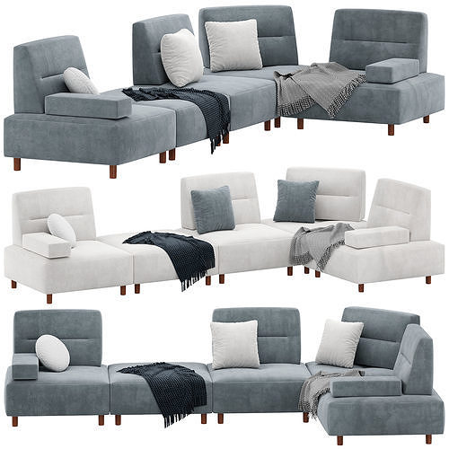 Handy Modular Sofa with Dual Layout By Lazzoni Furniture 3D model ...