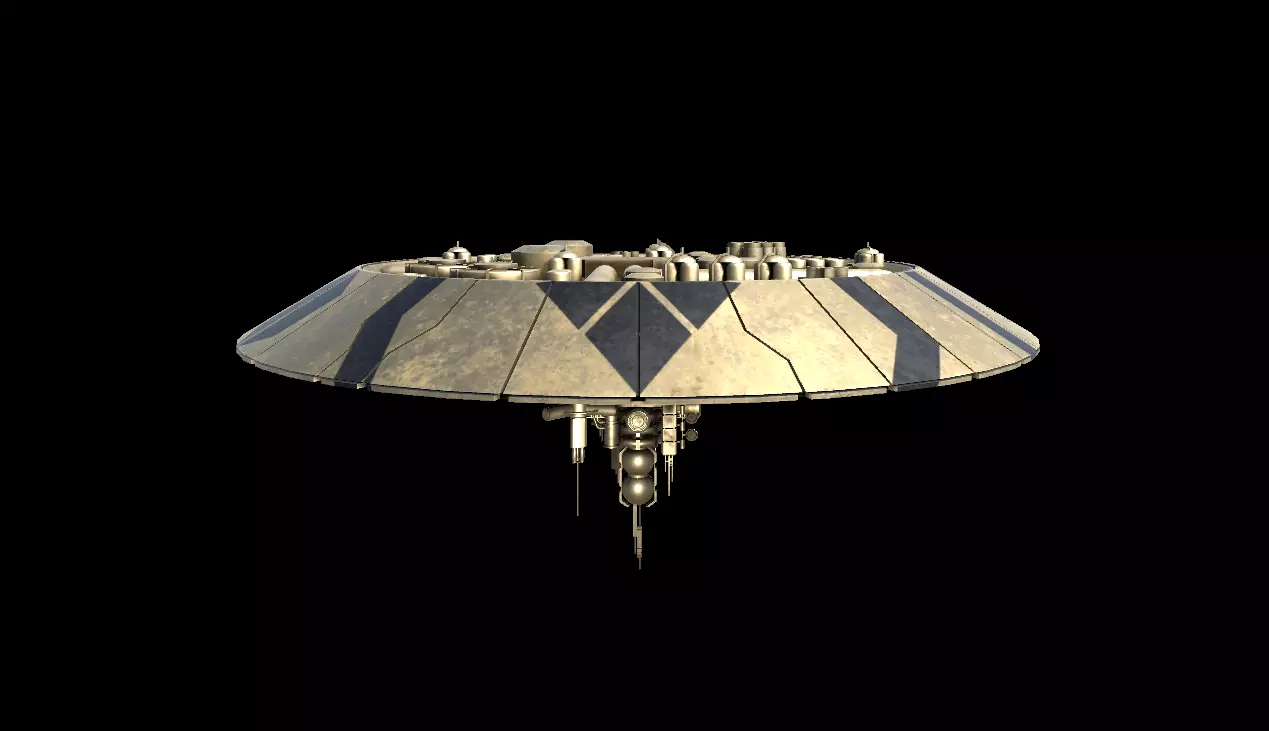 Alien Mothership Low-poly 3D model