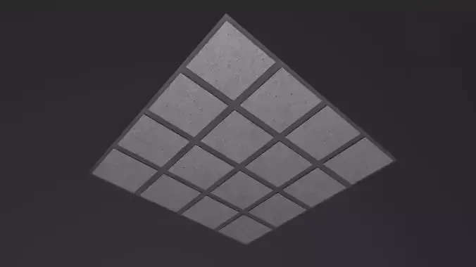 Modular Office Ceiling 3D Model Low-poly 3D model