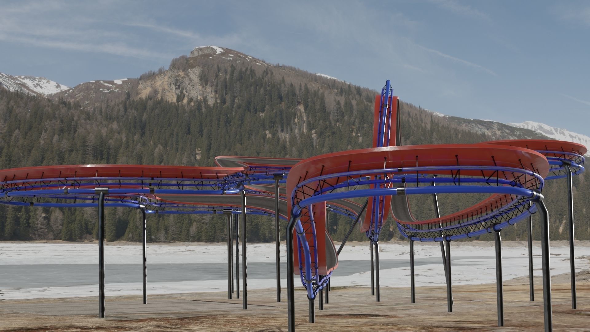 Acrobatic Track Low-poly 3D model_4