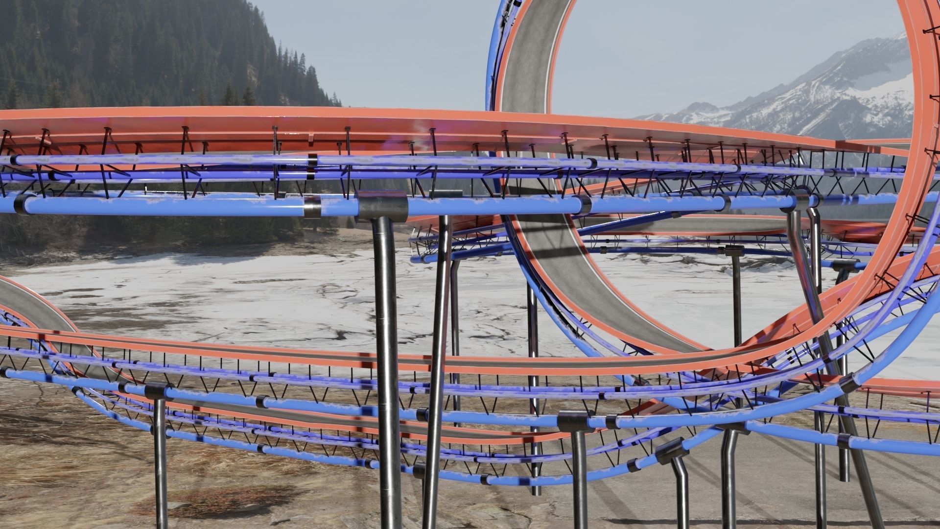 Acrobatic Track Low-poly 3D model_10