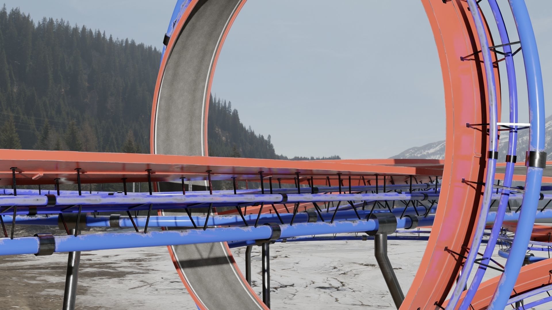 Acrobatic Track Low-poly 3D model_12