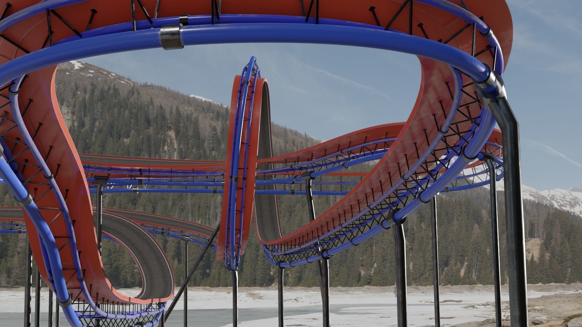 Acrobatic Track Low-poly 3D model_6