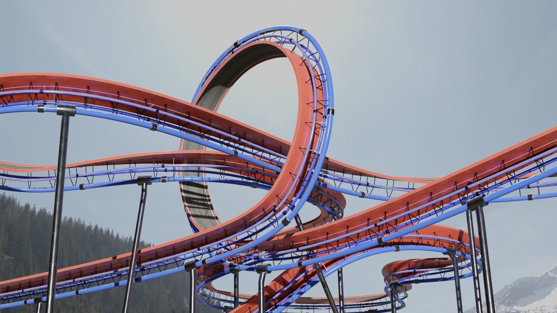 Acrobatic Track Low-poly 3D model_8