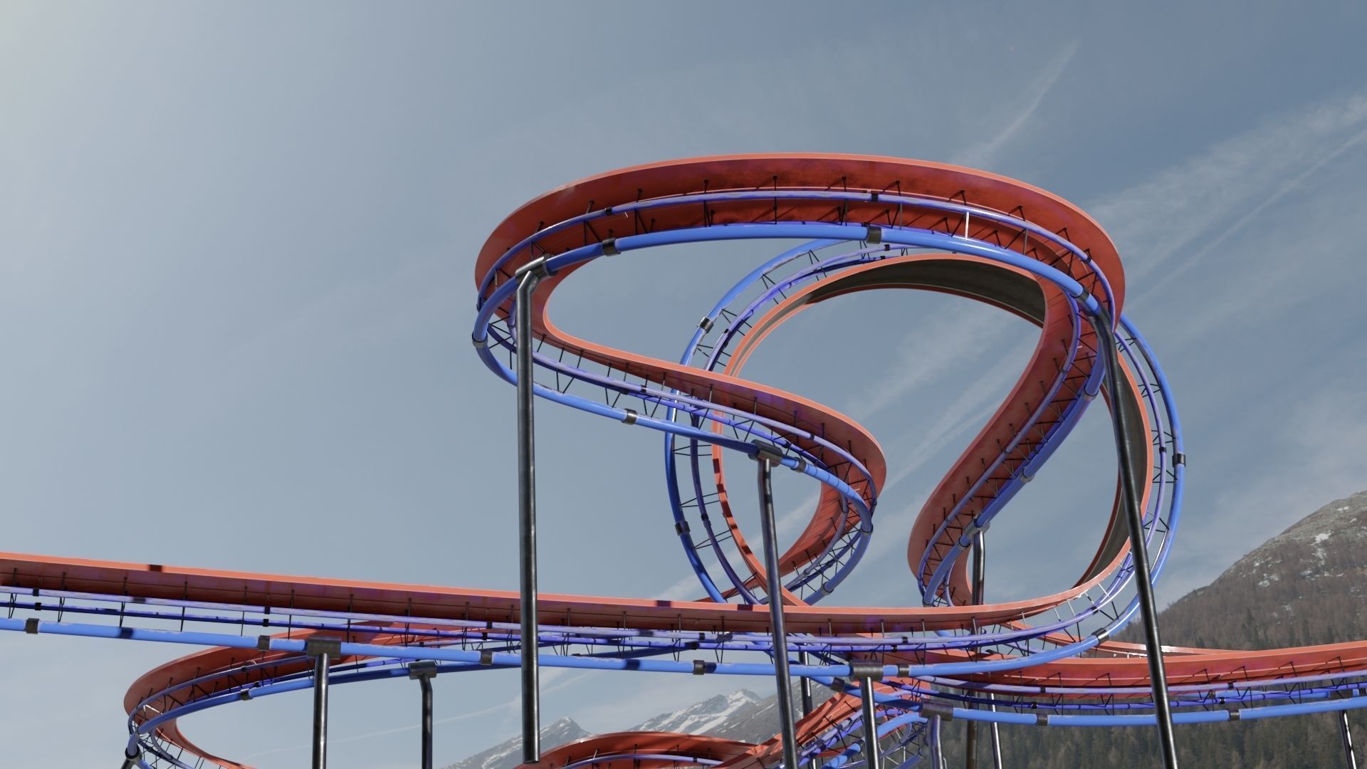 Acrobatic Track Low-poly 3D model_5