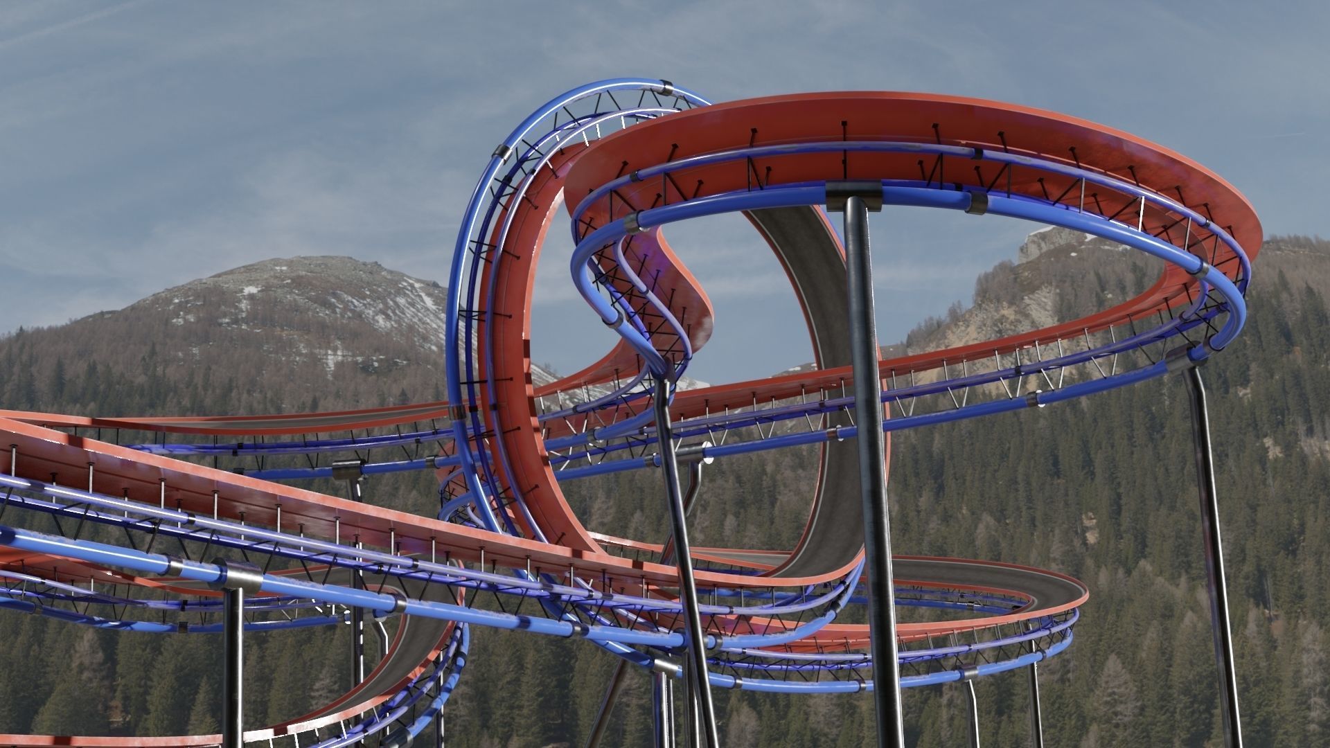 Acrobatic Track Low-poly 3D model_2