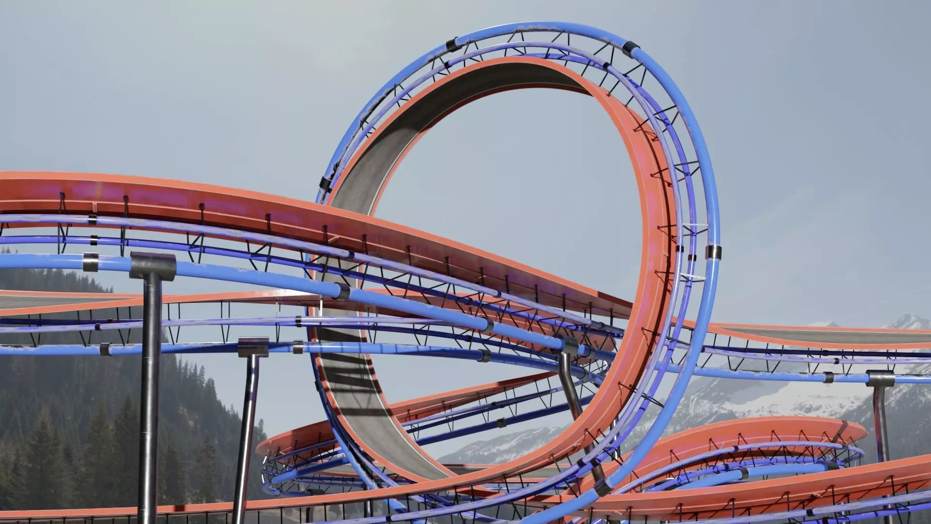 Acrobatic Track Low-poly 3D model_0