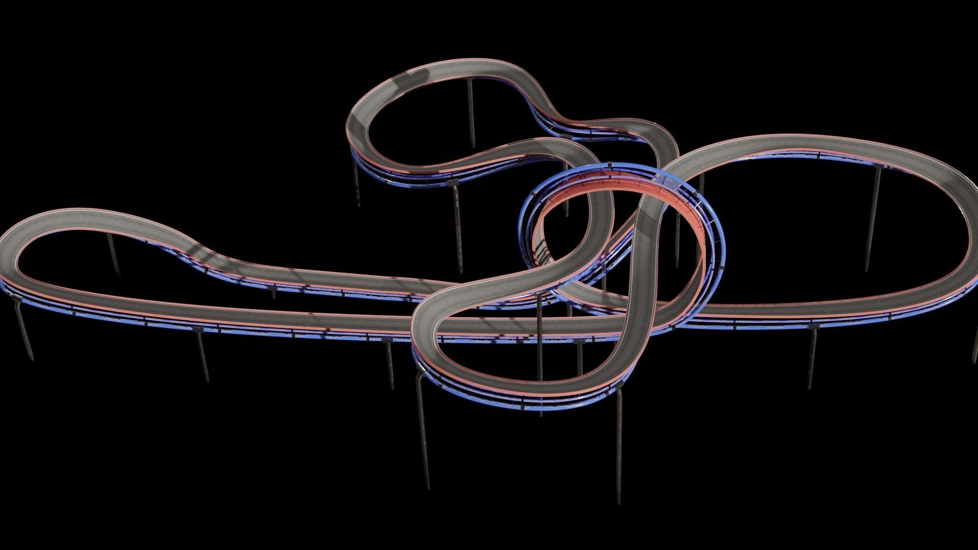 Acrobatic Track Low-poly 3D model_3