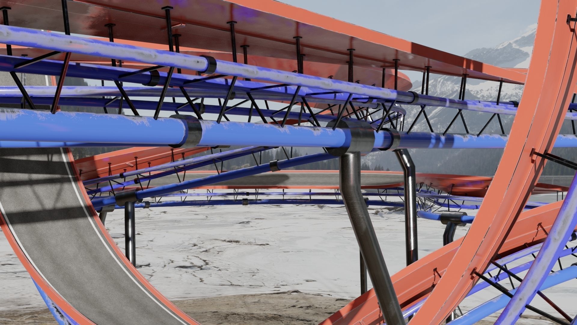 Acrobatic Track Low-poly 3D model_14