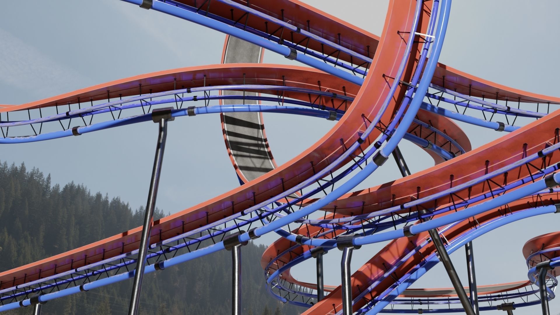 Acrobatic Track Low-poly 3D model_9