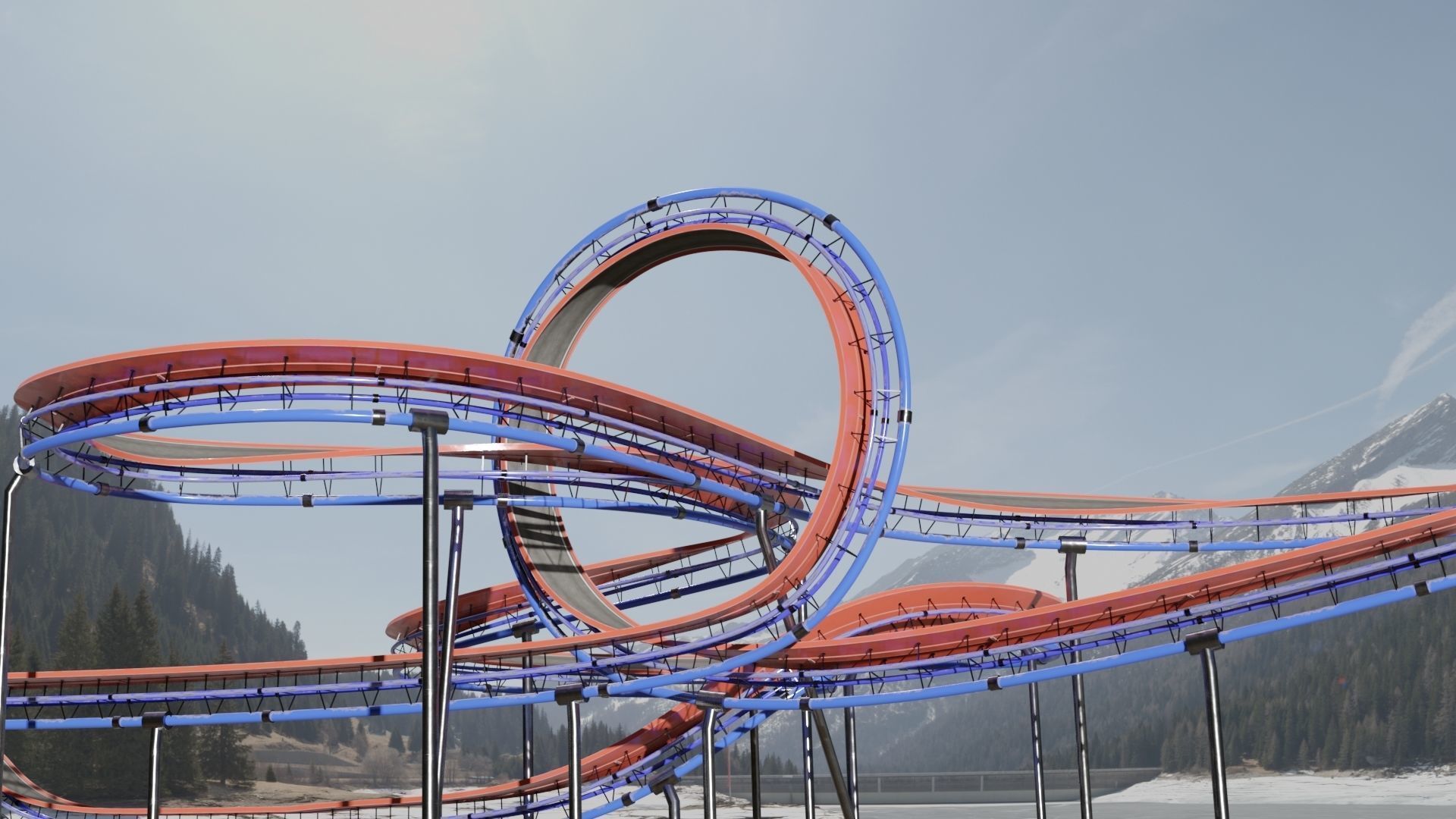 Acrobatic Track Low-poly 3D model_7