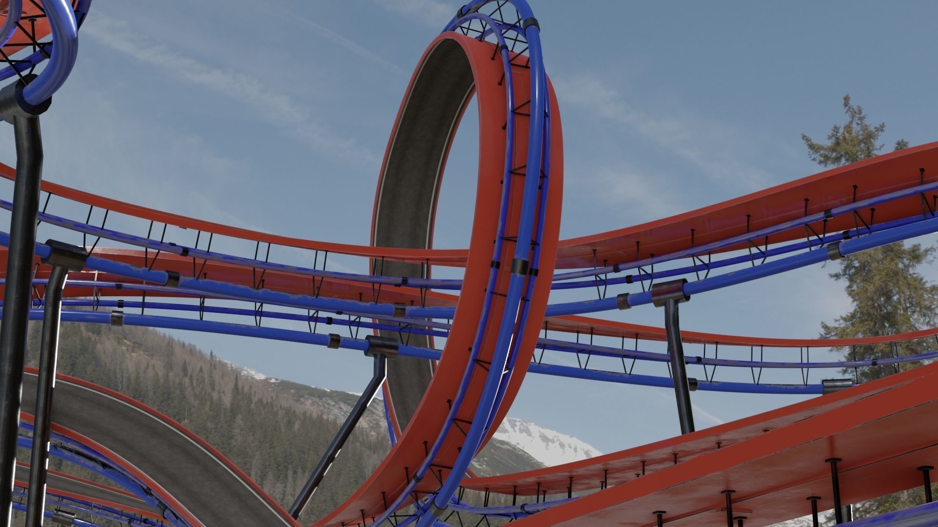 Acrobatic Track Low-poly 3D model_1