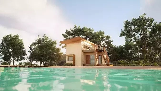 Beach house Free 3D model