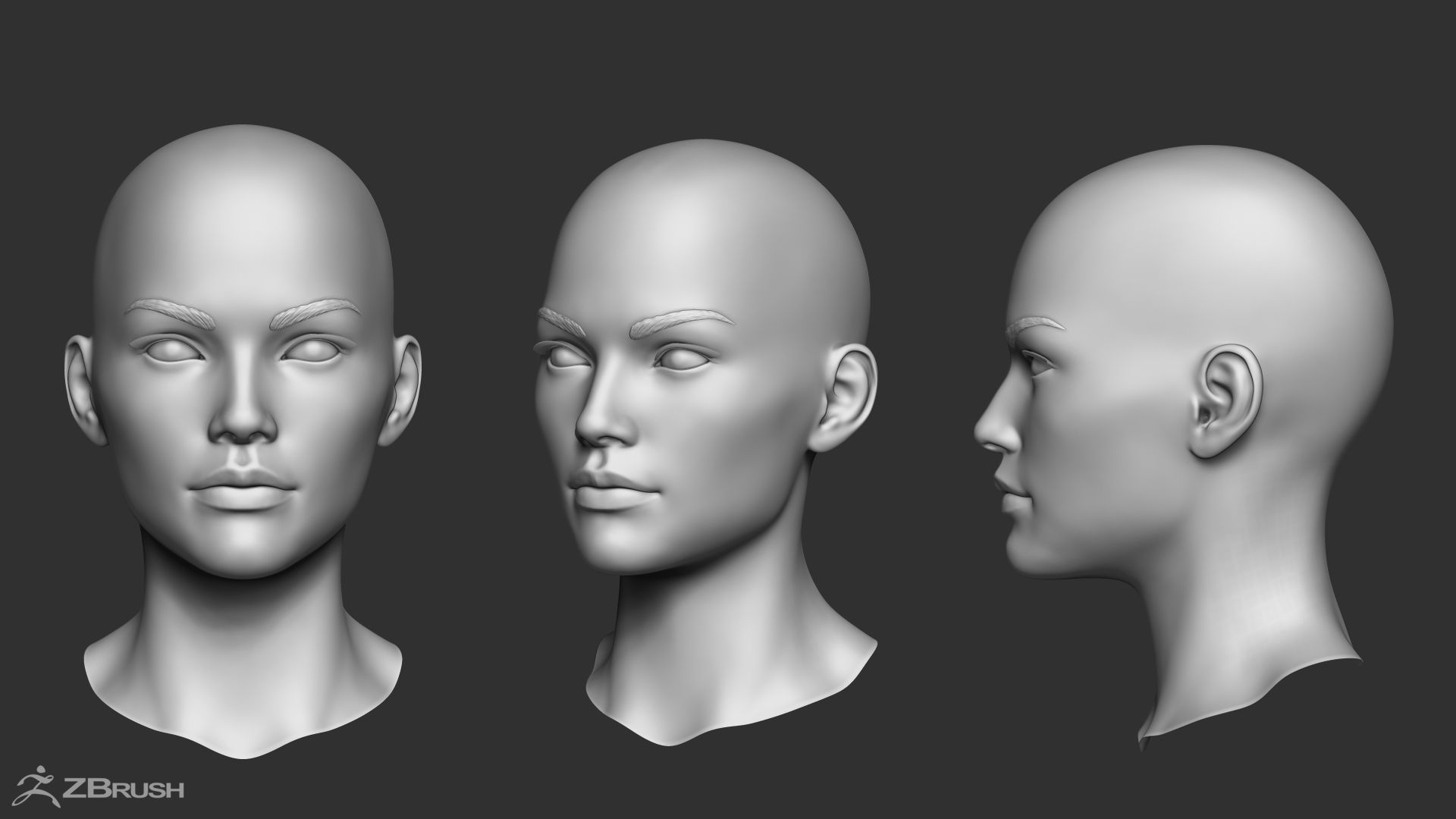 Superheroine Base Mesh Low-poly 3D model_4