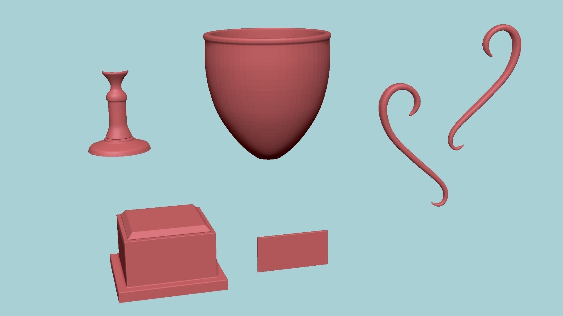 Trophy Award A01 - Blank Mock Up Basic Template Low-poly 3D model_19
