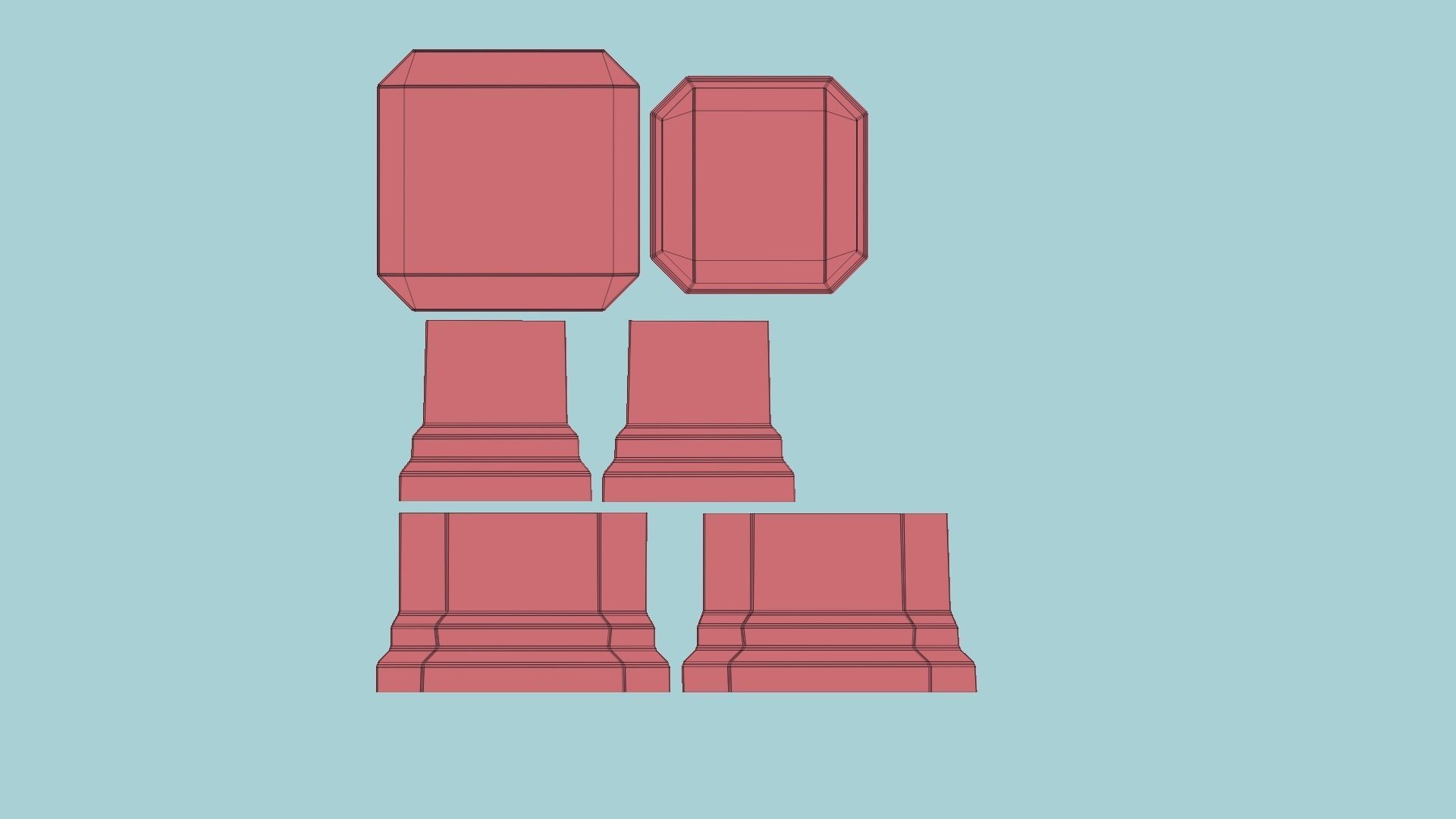 Trophy Award A02 - Blank Mock Up Basic Template Low-poly 3D model_19