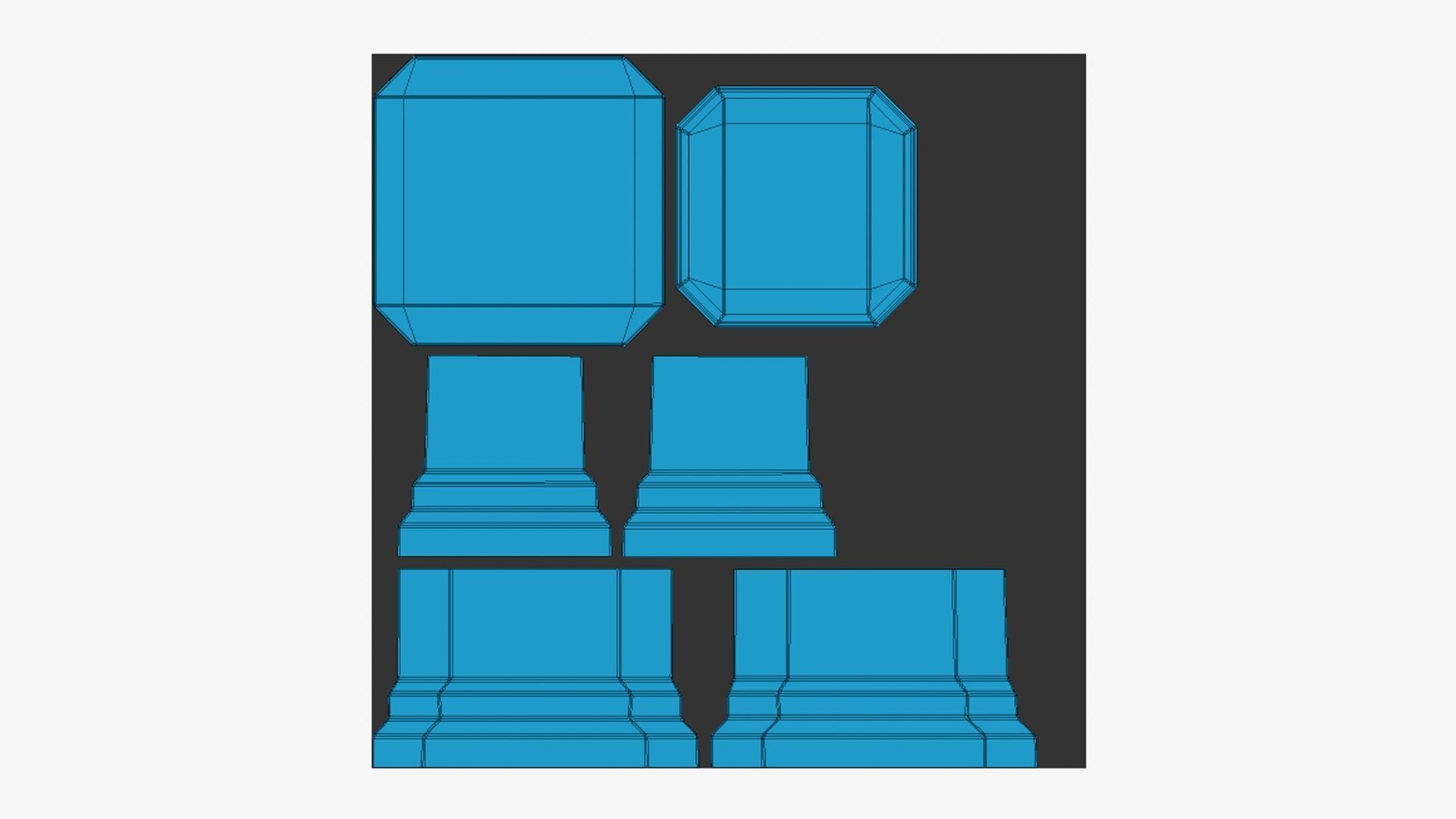 Trophy Award A02 - Blank Mock Up Basic Template Low-poly 3D model_9