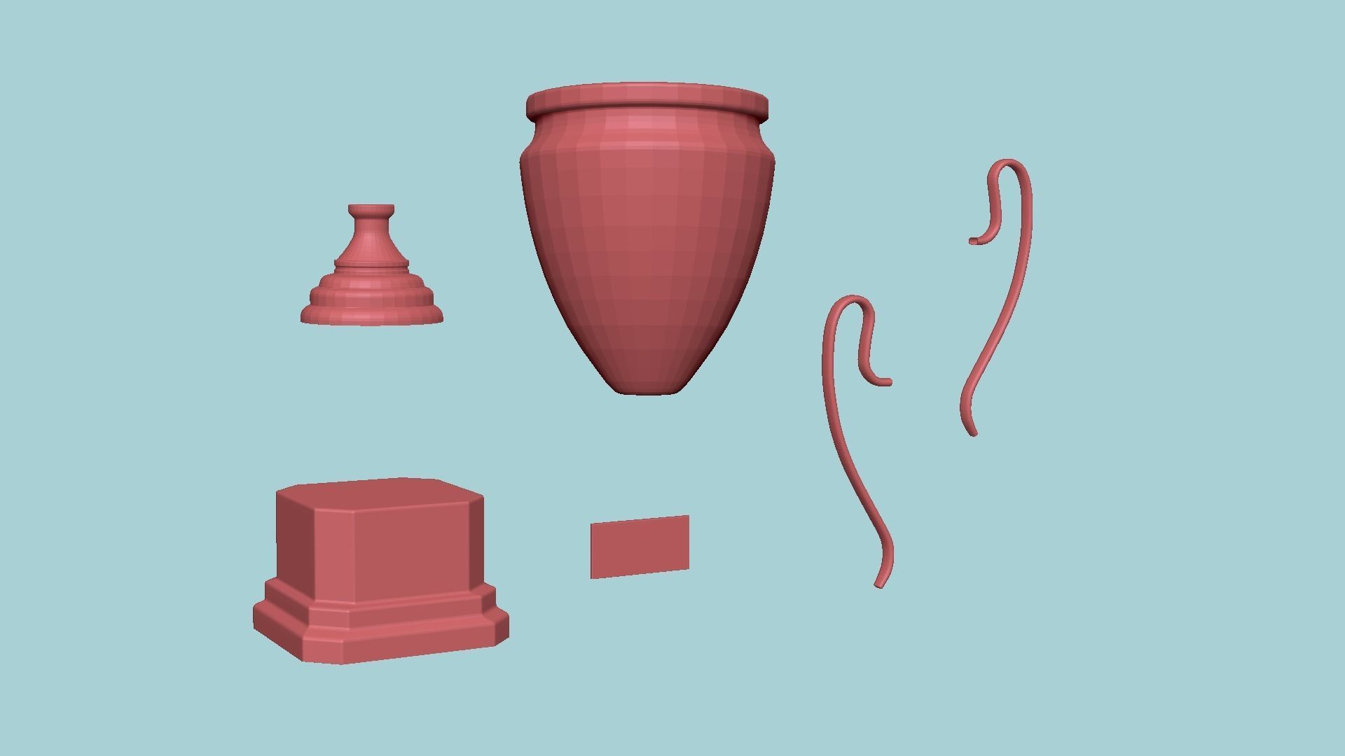 Trophy Award A02 - Blank Mock Up Basic Template Low-poly 3D model_17