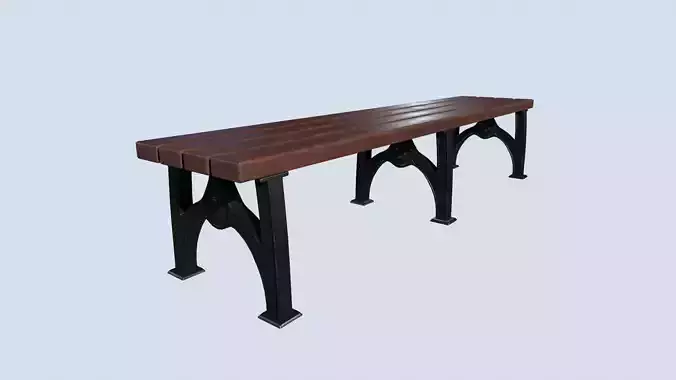 Street bench low poly pbr game ready