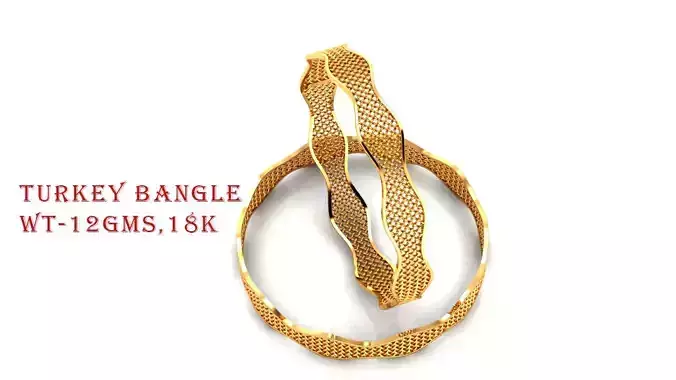 Jolly  Turkey Gold Bangle Bracelet 