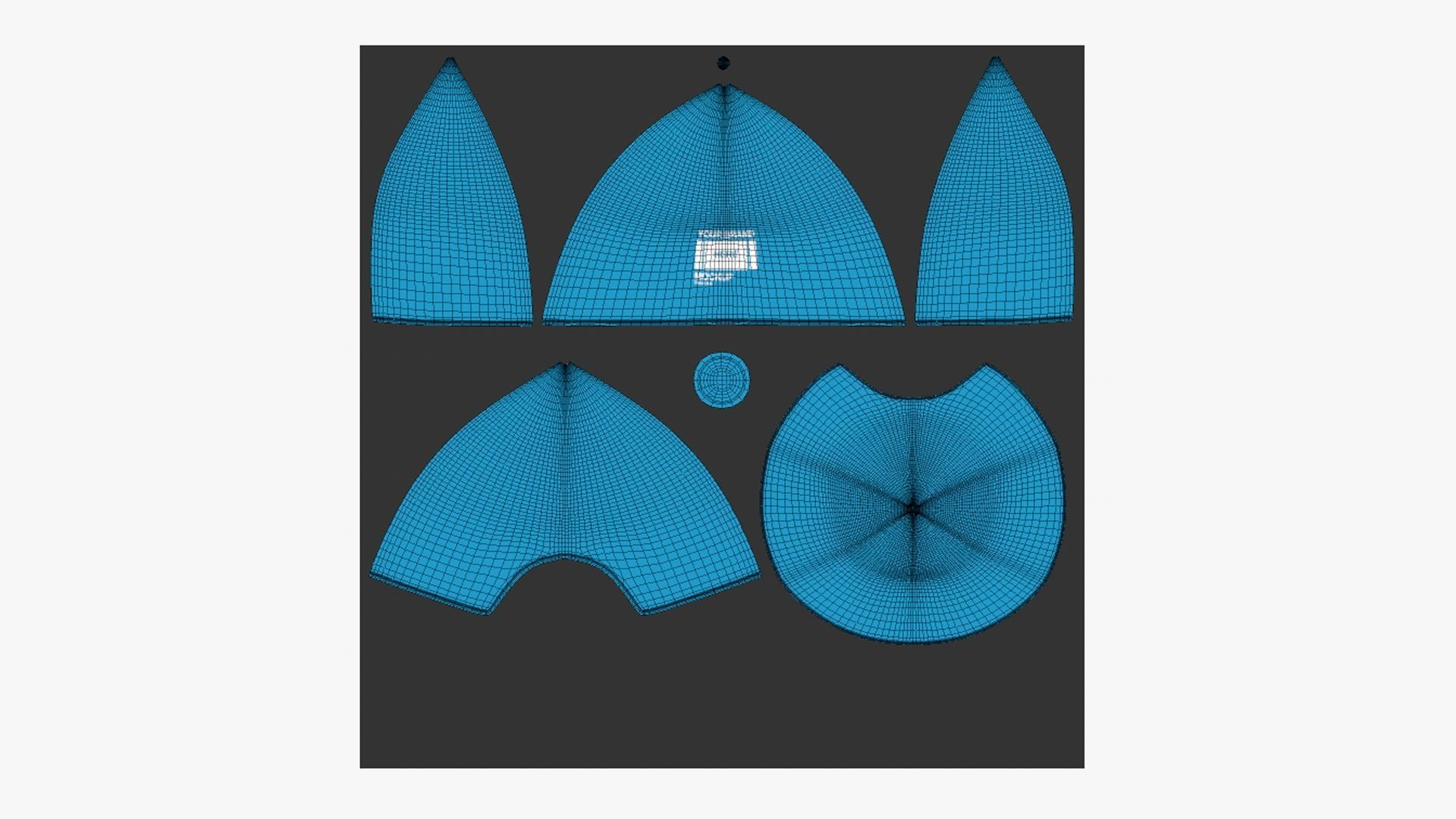 Baseball Cap A01 - Blank Mock Up Basic Template 3D model_3