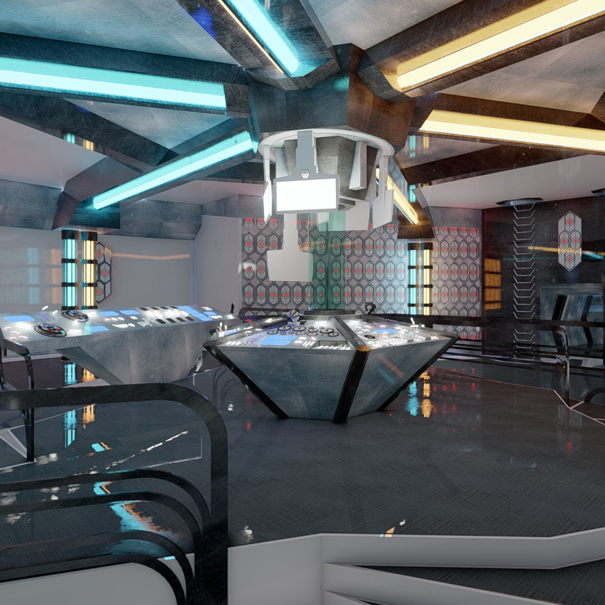 Sci-Fi Interior 3D model_1