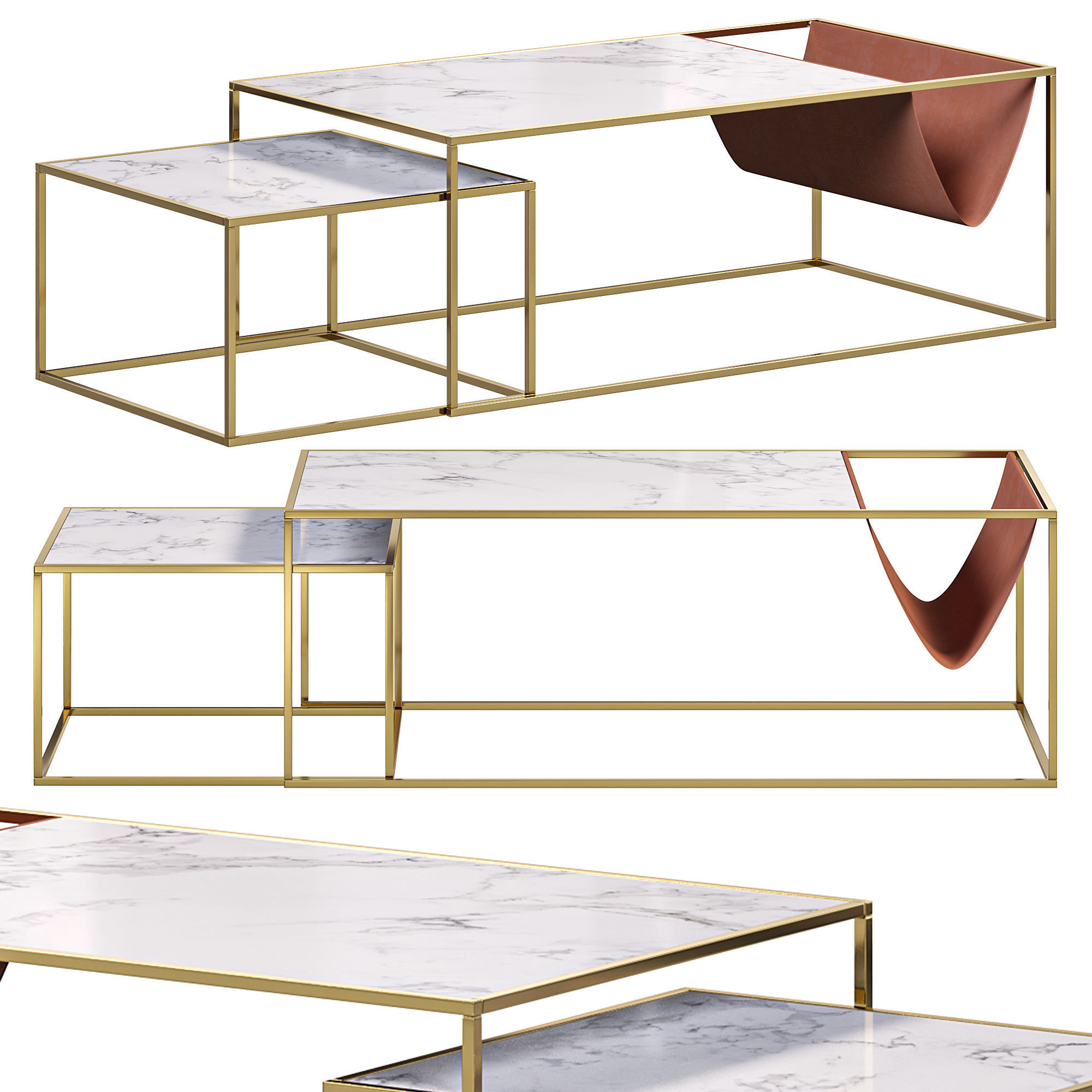 Designer coffee table LaLume AP00108 By Lalume 3D model_1