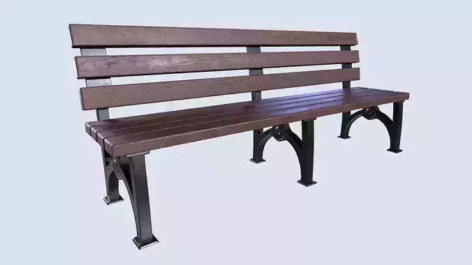 Street bench low poly pbr game ready