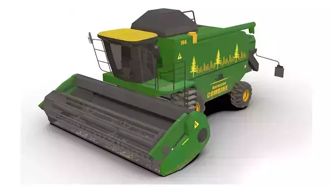 Combine truck Low-poly 3D model