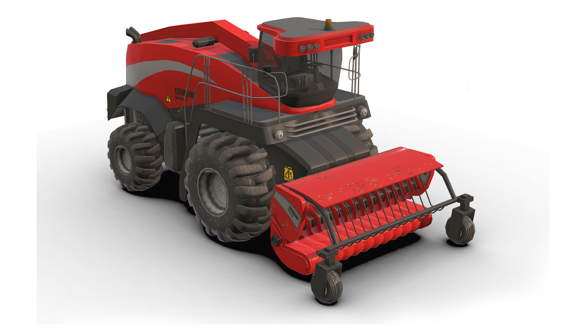Combine Truck Low-poly 3D model_1
