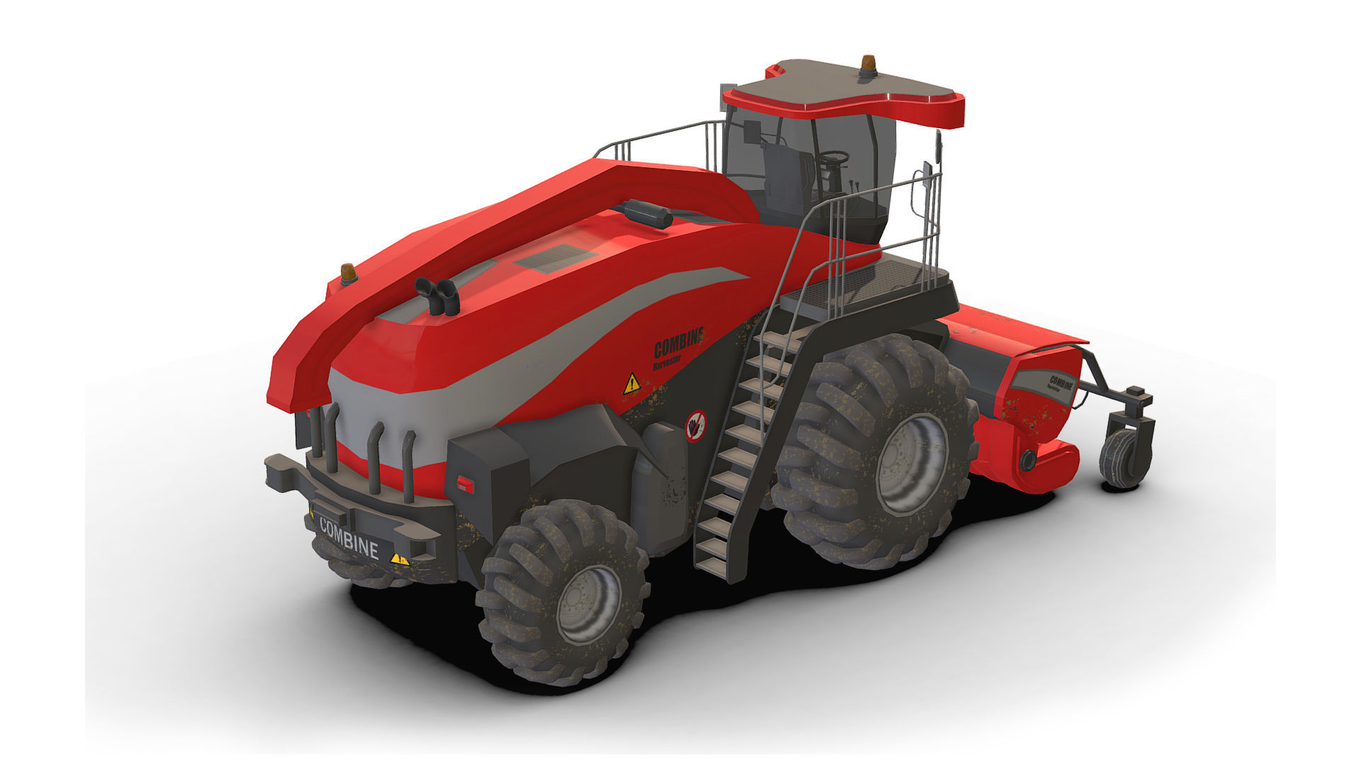 Combine Truck Low-poly 3D model_2