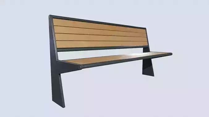 Street bench low poly pbr game ready