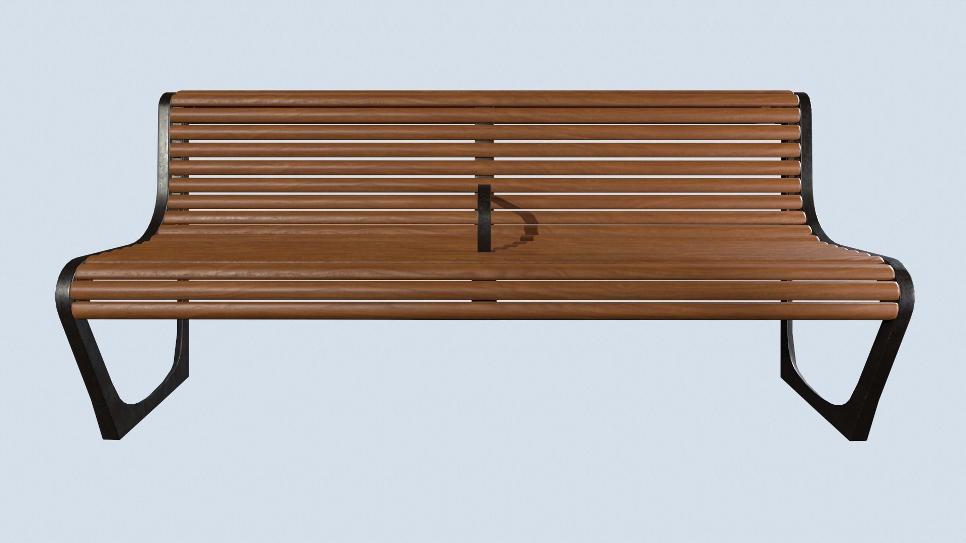 Street bench low poly pbr game ready Low-poly 3D model_2