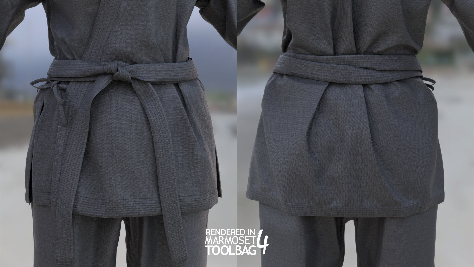 Woman - Martial Uniform 1 - Modular - Rigged Low-poly 3D model_12