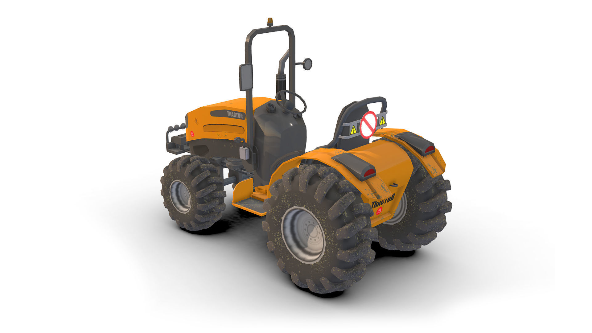 Tractor Low-poly 3D model_3