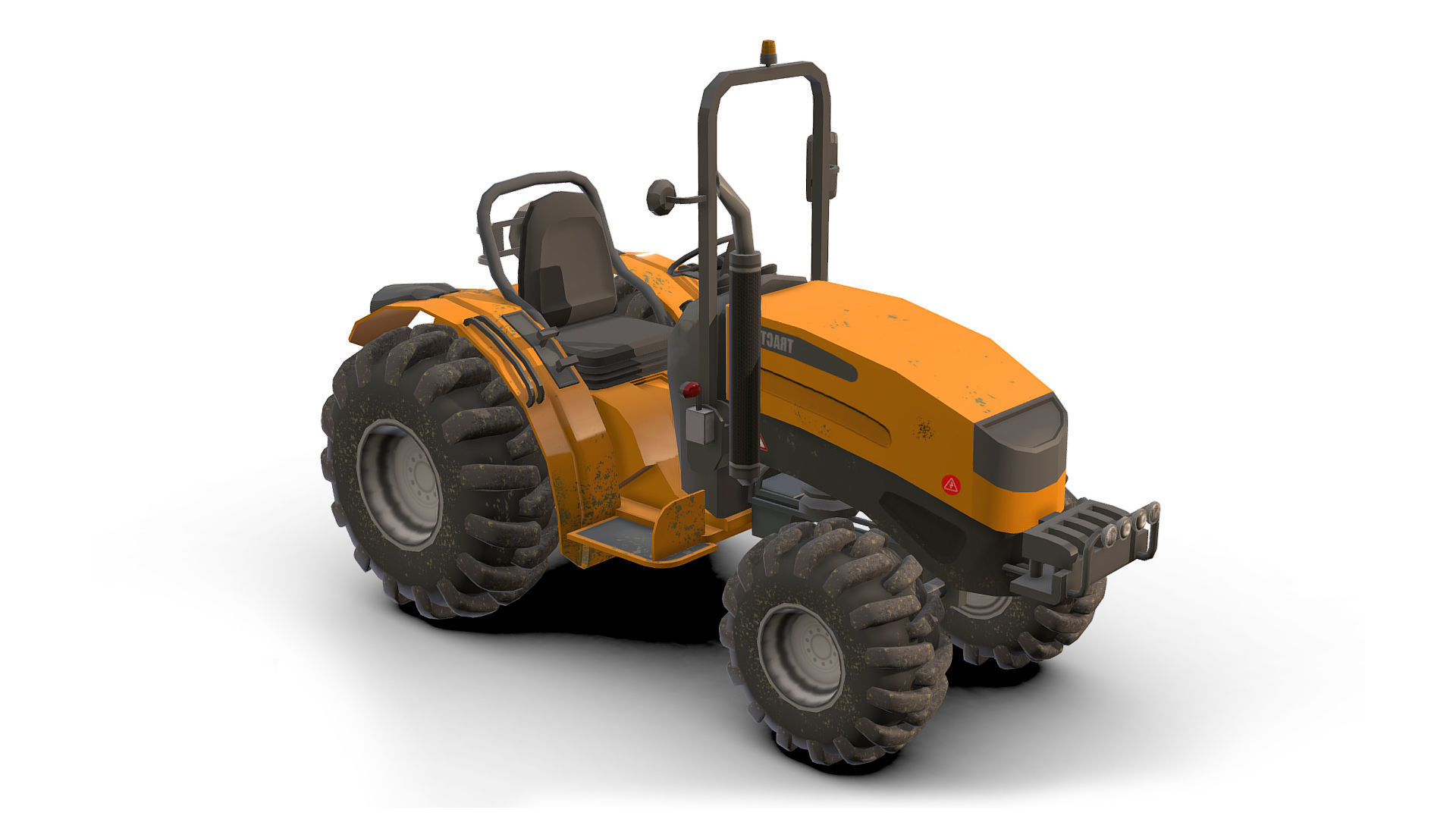 Tractor Low-poly 3D model_1
