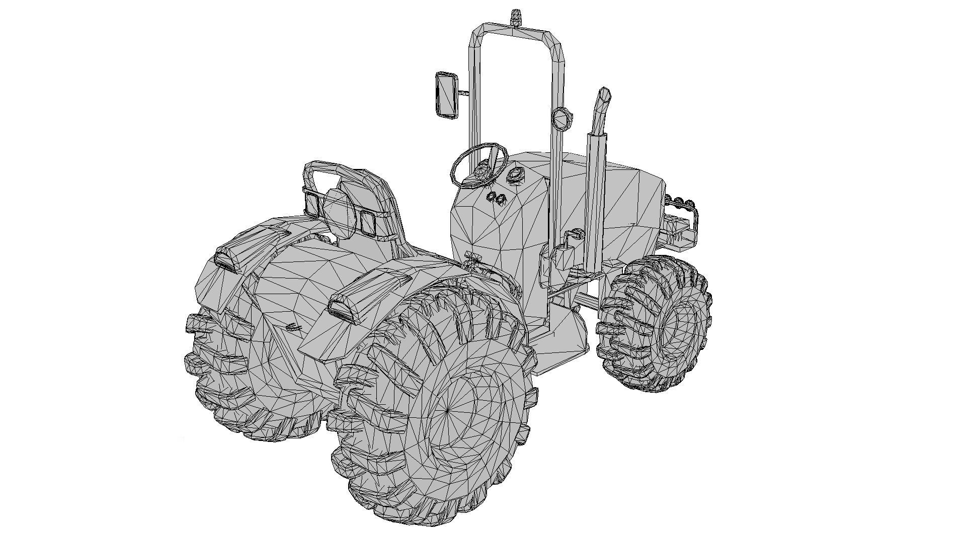 Tractor Low-poly 3D model_6