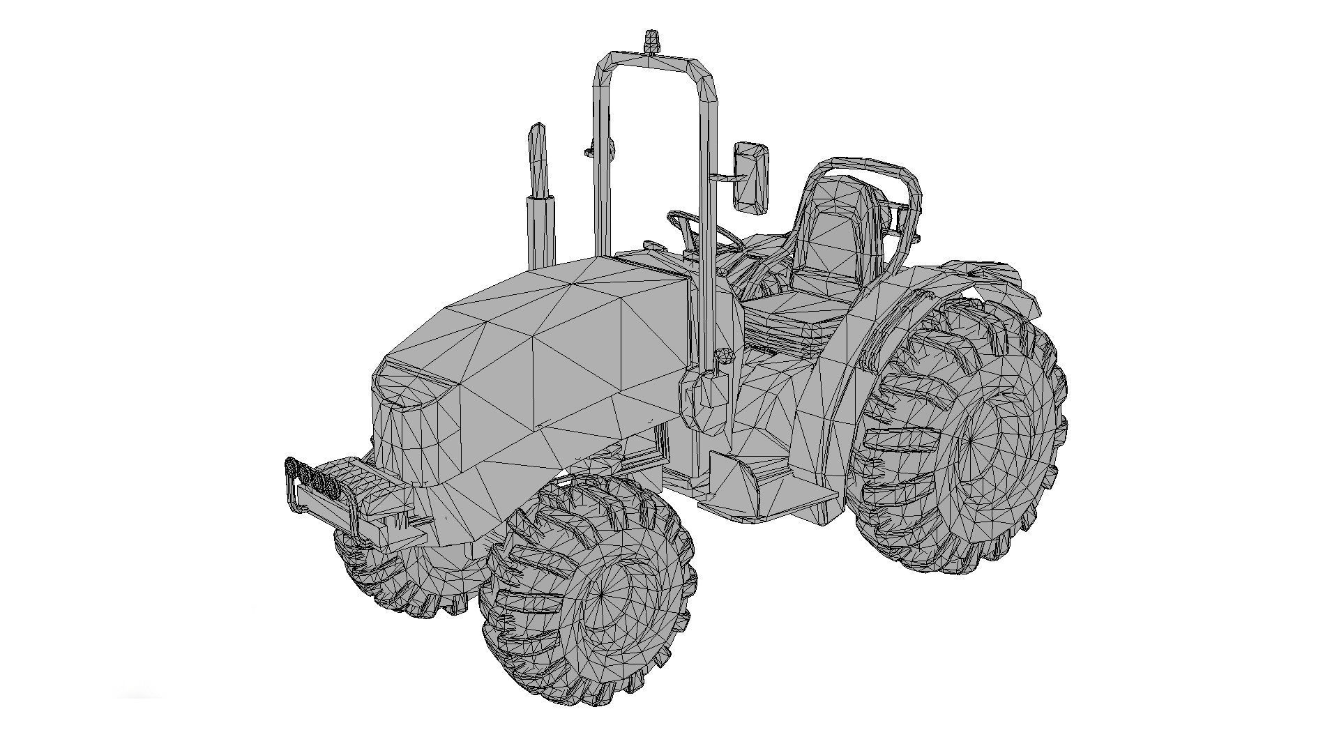 Tractor Low-poly 3D model_5