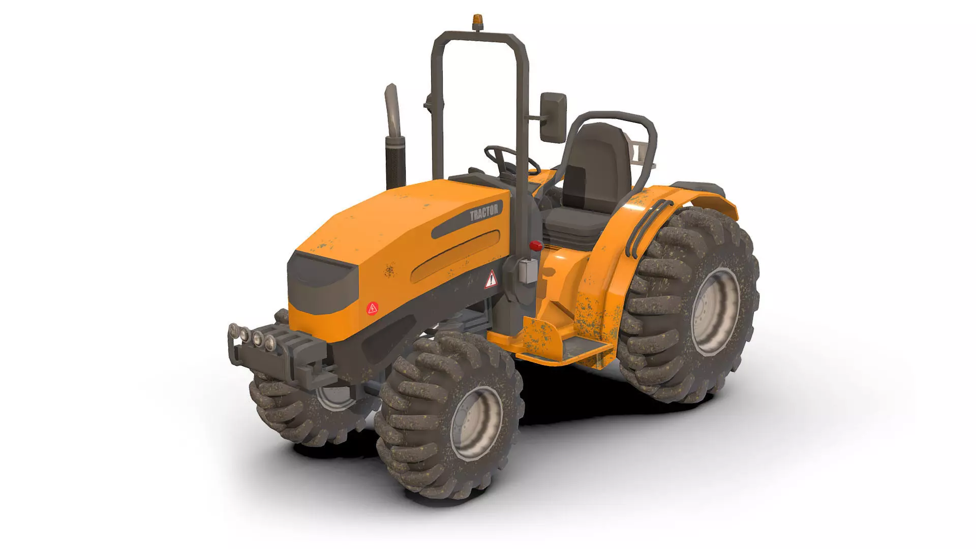 Tractor Low-poly 3D model_0